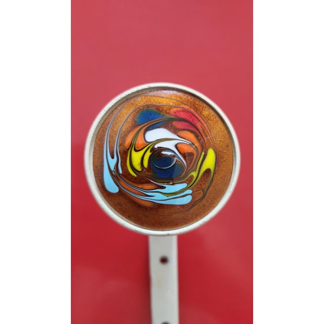 Modernist Enamel Swirl Wall Hooks, 1960s, Set of 5 For Sale - Image 4 of 6