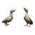 Mid Century Silvered Brass Duck Sculptures, Attributed to Mauro Manetti, Set of 2 For Sale