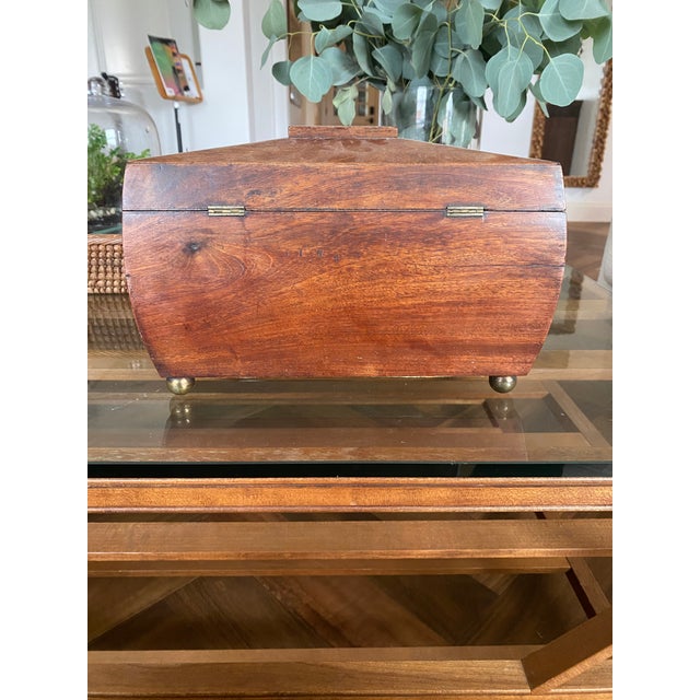 19th Century 19th Century Mahogany Tea Caddy With Divided Interior For Sale - Image 5 of 14