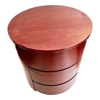 1980’s Modern Italian Round Chest of Drawers Bedside Nightstand For Sale