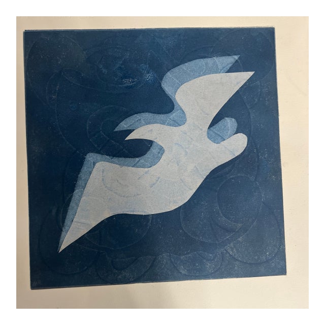 Original Mixed Media Monotype and Collage “L’oiseau I” 1/1, Unframed For Sale