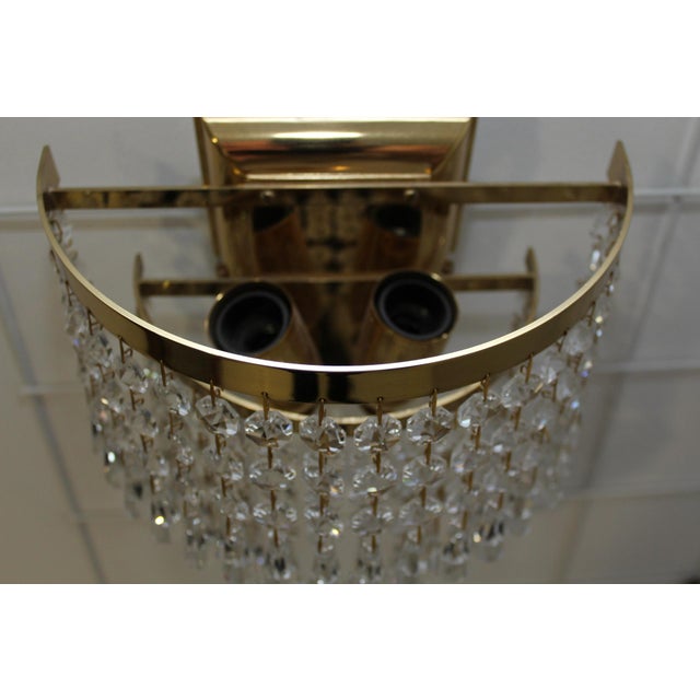 Crystal & Brass Wall Light from Dotzauer, 1980s For Sale - Image 4 of 10