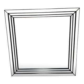 Deknudt Square Stepped Beveled Wall Mirror, Vintage For Sale