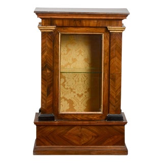 Mid 20th Century Display Case in Teak, Glass, and Fabric For Sale