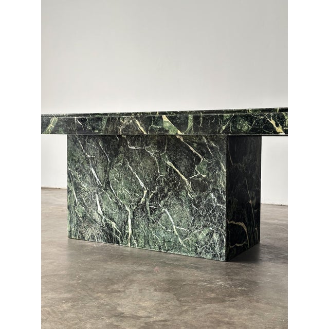 Stone Verde Alpi Marble Pedestal Coffee Table, Italy, 1980s For Sale - Image 7 of 14