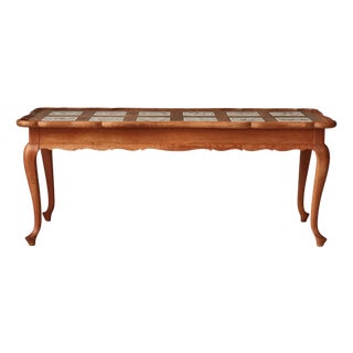 Vintage Danish Oak Coffee Table with Ceramic Tiles by Frits Henningsen, 1940s For Sale