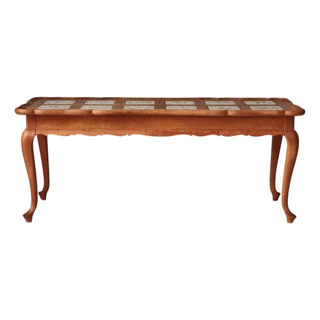 Vintage Danish Oak Coffee Table with Ceramic Tiles by Frits Henningsen, 1940s For Sale