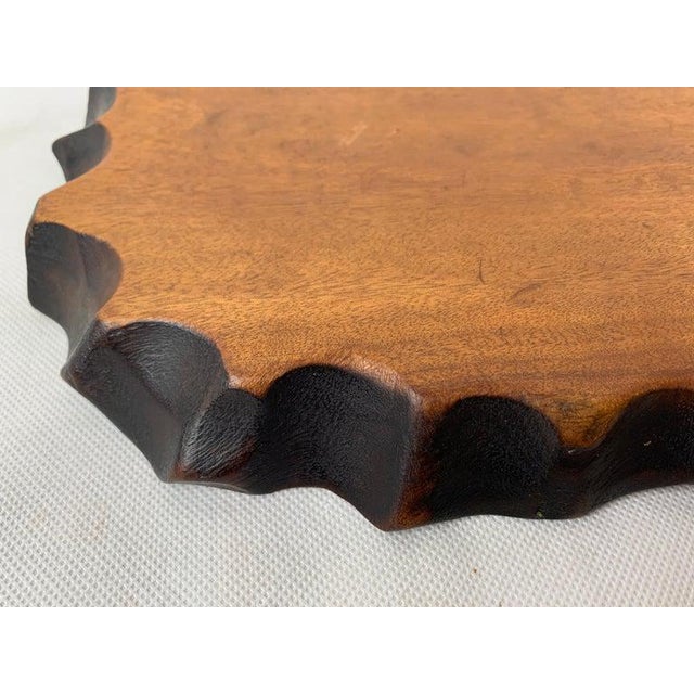 Chinese Chinese Hand Carved Wooden Display Stand With Naturalistic Edge For Sale - Image 3 of 8