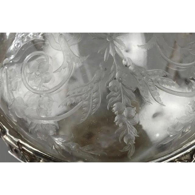 Cut-Glass Silver-Mounted Decanters by Edmond Tétard, 19th Century, Set of 2 For Sale - Image 11 of 18