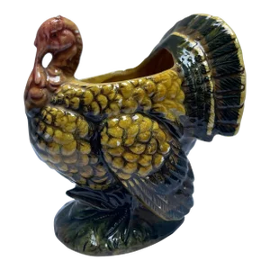 Vintage Ceramic Turkey Cachepot
