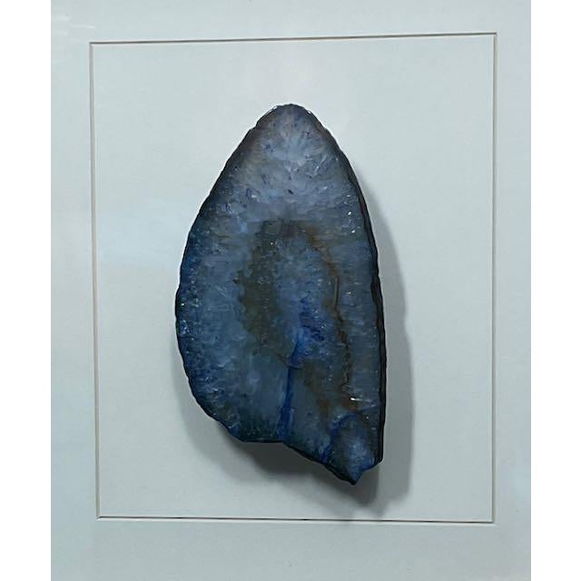 1990s Blue Agate Gemstone Set, Framed- Set of 2 For Sale - Image 4 of 9
