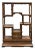 Chinese Vintage Brown Stain Chest Height 51" Curio Display Cabinet For Sale