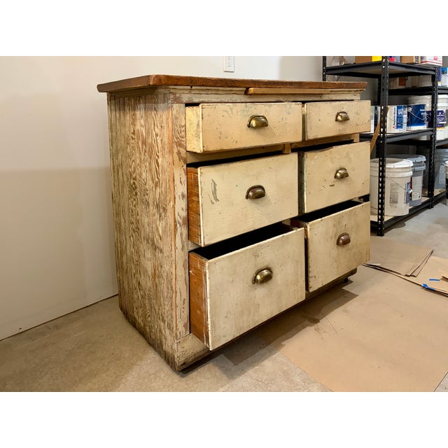 1910s Antique Primitive Wood Cabinet For Sale - Image 5 of 9