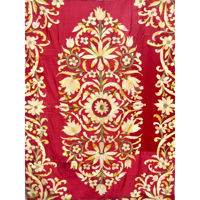 The charm of this kind of embroidery is just unique particularly large piece like this one 95 H on 67 W, impressive and...