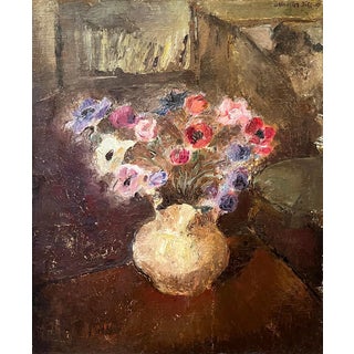 Otto Vautier, Flowers in a Vase, Oil on Canvas For Sale