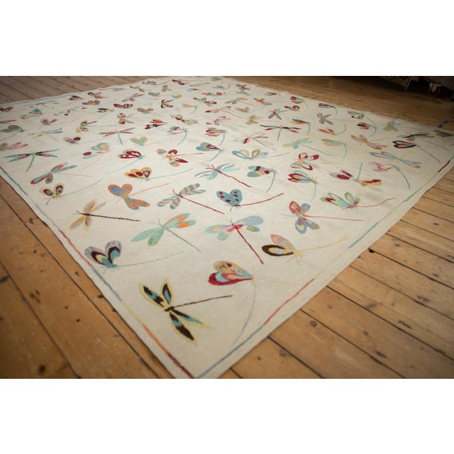 Figurative New Pakistani Mixed Weave Pictorial Kilim Design Rug - 8'2" X 9'3" For Sale - Image 3 of 13