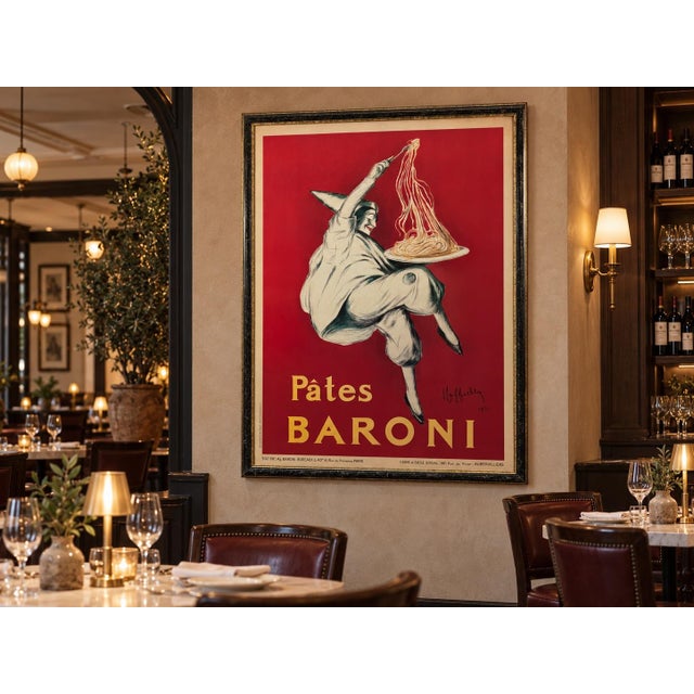 Vintage Reproduction Framed Pates Baroni 1921 French/Italian Cappiello 54x41 In For Sale - Image 10 of 10