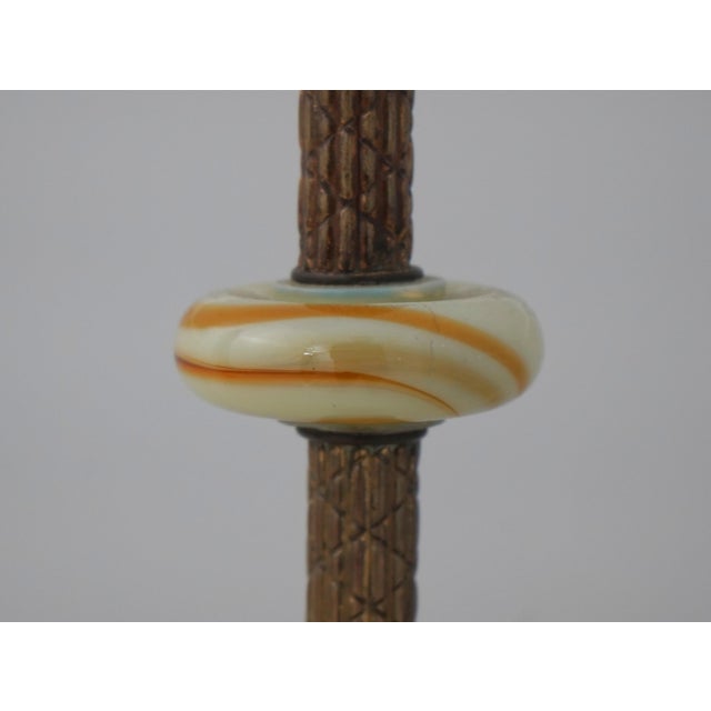 Vintage Art Deco Brass & Alabaster Floor Lamp For Sale In Philadelphia - Image 6 of 11