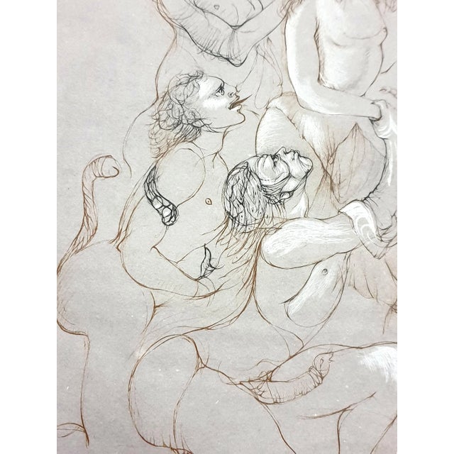 Orgy Lithograph by Leonor Fini, 1982 For Sale - Image 6 of 10