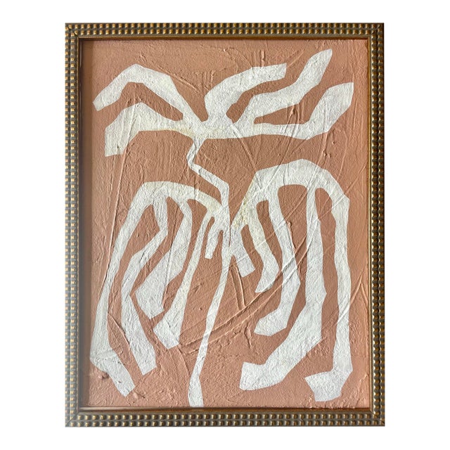 2026 "Le Dalie No. 1" Abstract Botanical Painting on Canvas by Artist r.k. Red For Sale