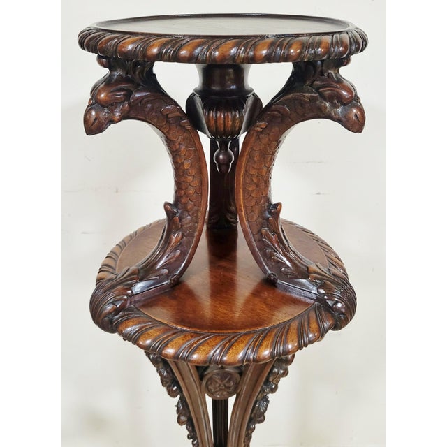 Antique American Federal Style Carved Wood Fern Stand Pedestal For Sale In New York - Image 6 of 17