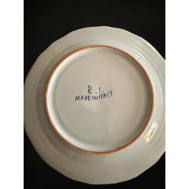 Early 20th Century Vintage Hand Painted Majolica Cantagalli Firenze Italian Plates. Set of 8. Rare. For Sale - Image 5 of 5