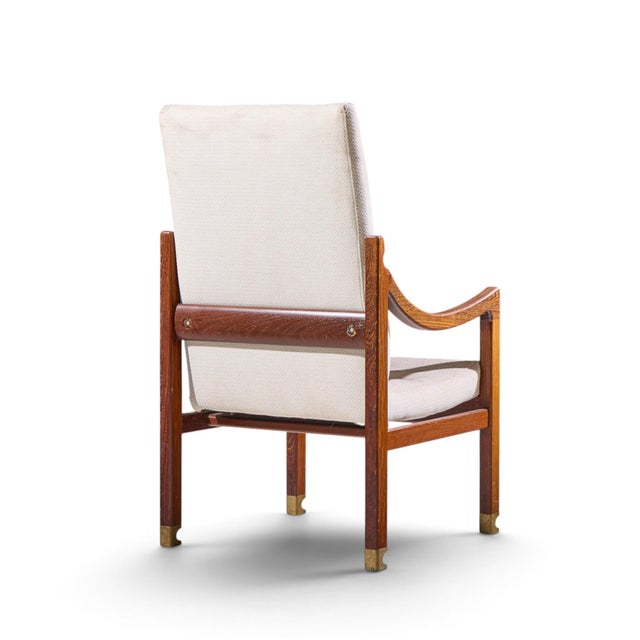 Wood Kofod Larsen for Selig Megiddo Queen of Sheba Mid Century African Wenge Wood and Brass Chair For Sale - Image 7 of 9
