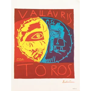 1957 After Pablo Picasso, Poster "Vallauris Bulls 1956"