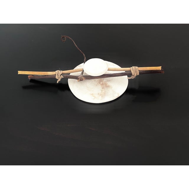 Ceramic Vintage Studio Art, by David Smyth, Signed - Raku Fired White Ceramic Vessel With Lid and Natural Wood Twig Accents – 9.5” For Sale - Image 7 of 12