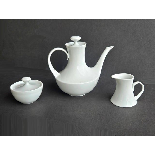 Cream 1970s Block Bidasoa Blanco Porcelain Coffee Set, 3 Pieces For Sale - Image 8 of 11