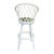 Set of Three Coastal White Rattan Swivel Counter Stools Banana Leaves Upholstery For Sale - Image 4 of 6