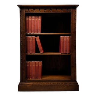Small Antique Oak Open Bookcase, 1900s For Sale