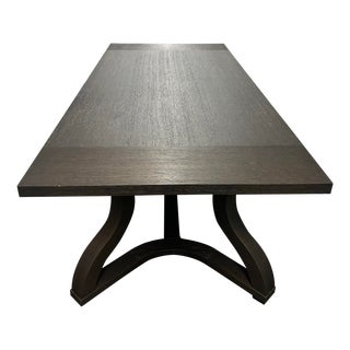 Attributed to Christian Liaigre Table Misaine This Table in Made of Wirebrushed and Grey Stained Solid Oak For Sale