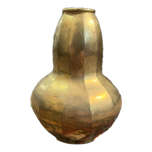 Early 20th-Century French Brass Beaten Art Nouveau Vase