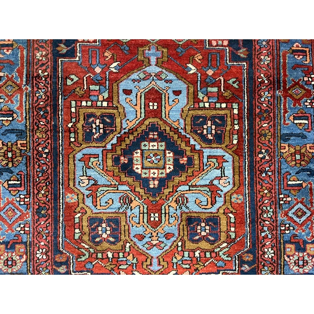 Textile Fine Antique Persian Heriz Wool Rug 3’9” X 5’7” For Sale - Image 7 of 7