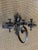 Wonderful large European wrought iron candle wall sconces in original finish. Washed, waxed and ready to hang. Great...