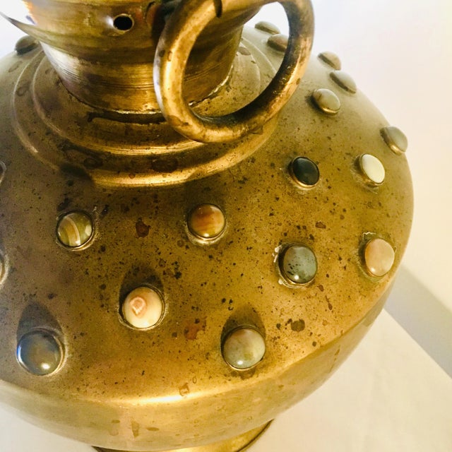 Spanish Revival 1960s Semiprecious Gemstone Studded Vase For Sale - Image 3 of 12