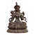 Chinese Vintage Wood Carving Sitting Green Tara Buddha Statue For Sale