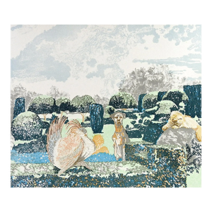 1974 Lars Hokanson Surreal Peaceable Kingdom Revisited Lithograph