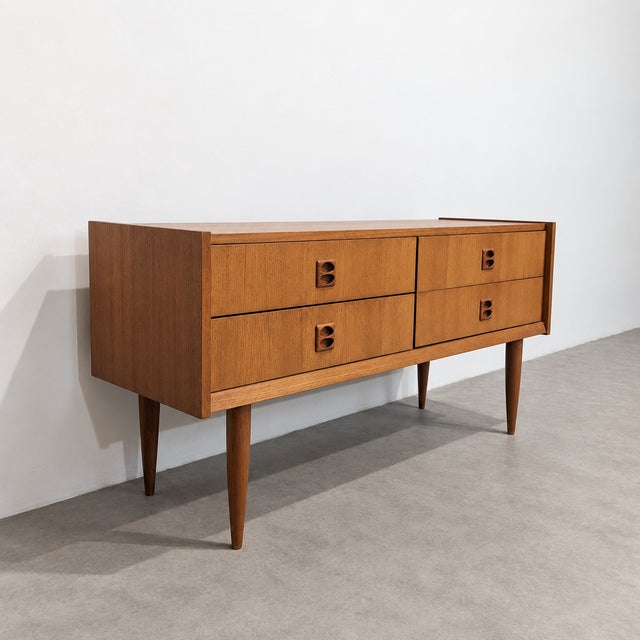 Mid-Century Teak Sideboard with 4 Drawers, 1960s For Sale - Image 3 of 11