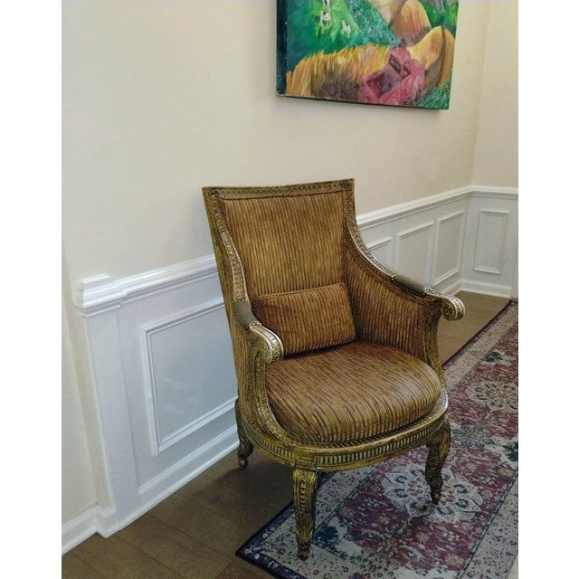 Elevate Your Living Space With a Pair of Rare French Neoclassical Design Louis XVI Style Bergères For Sale In Raleigh - Image 6 of 9