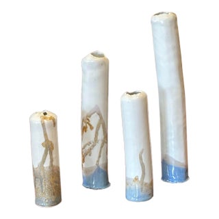 1970s Glazed Pottery Vases- Set of 4 For Sale