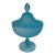 Westmoreland Glass Company "Blue Mist" Satin Glass Covered Compote/Candy Dish For Sale