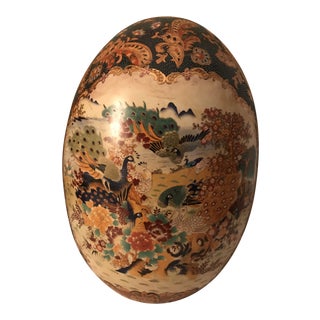 Antique Satsuma Outdoor Scene Decorative Egg For Sale