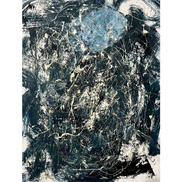 Richard Snyder, Bold Graphic Abstract Expressionist Mixed Media Painting Richard Snyder NYC Art For Sale