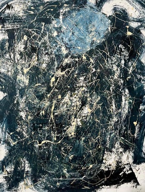 Richard Snyder, Bold Graphic Abstract Expressionist Mixed Media Painting Richard Snyder NYC Art