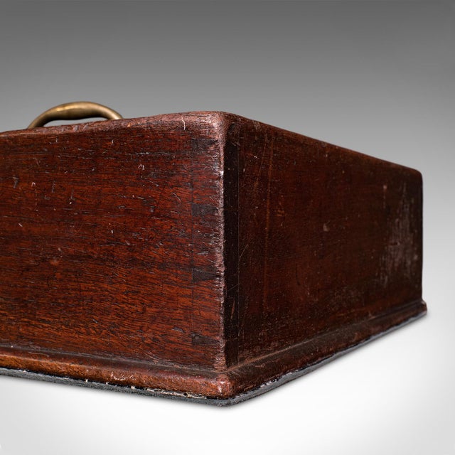 Brown Antique Housemaid's Duty Carry, English, Work Box, Tray, Country House, Georgian For Sale - Image 8 of 9
