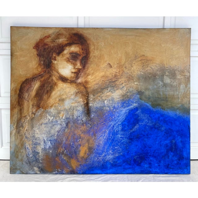 This striking large-scale mixed media painting titled “Oceano” is signed lower right (appears to read Francisca...