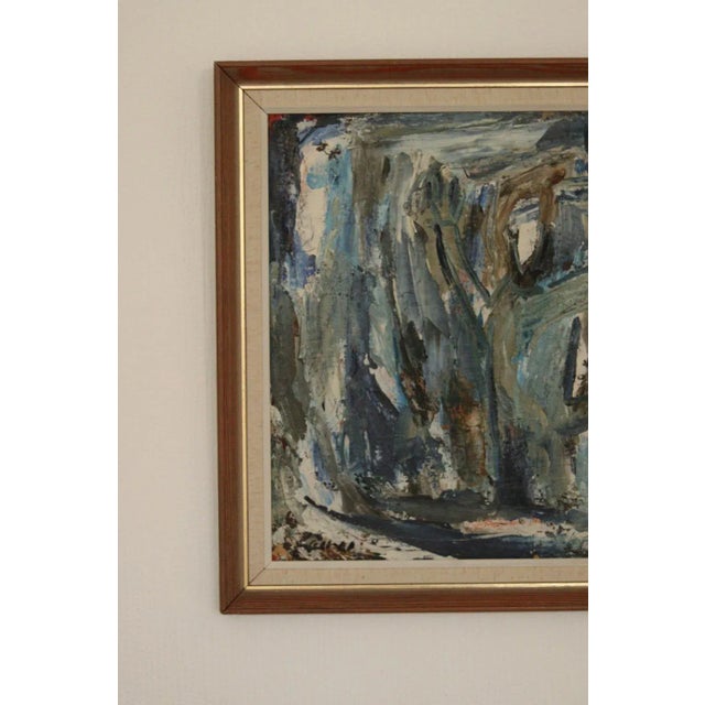 Original Mid-Century Abstract Oil – Lars Herder (1923–1976) – Oil on Panel 58 × 49 cm A striking abstract composition in...