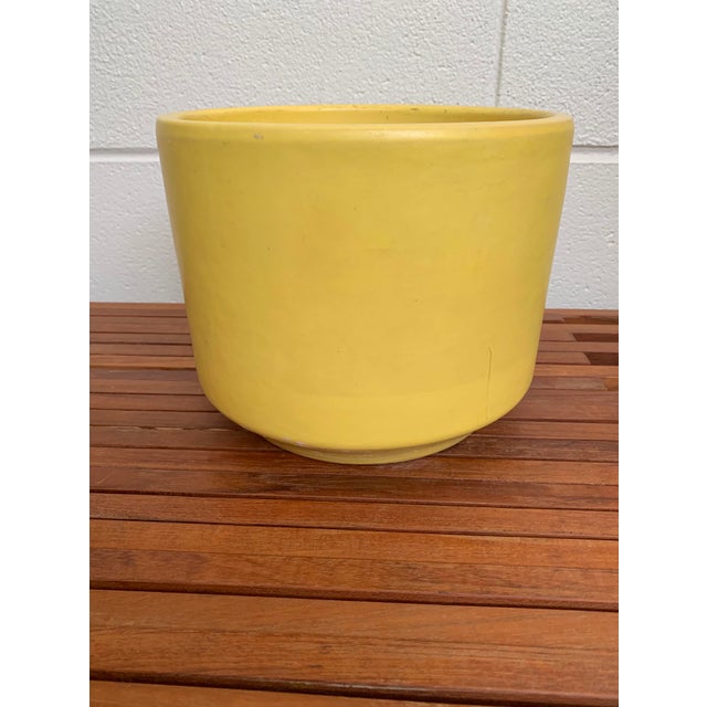 Vintage Mid Century Gainey Ceramics Yellow Matte Planter Pot C 8